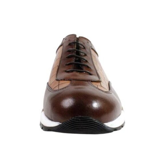 Italian Handmade Men\'s Leather Sneaker/ Maury Brown Italian Dress Sneaker Shoes main image 8